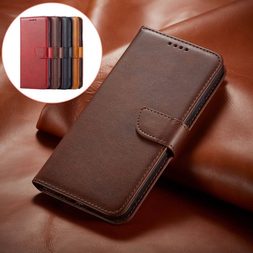 Leather magnetic flip wallet - magnetic,