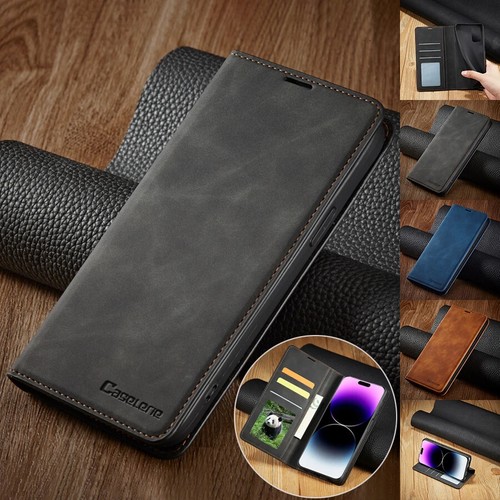 Magnetic wallet case - magnetic, leather