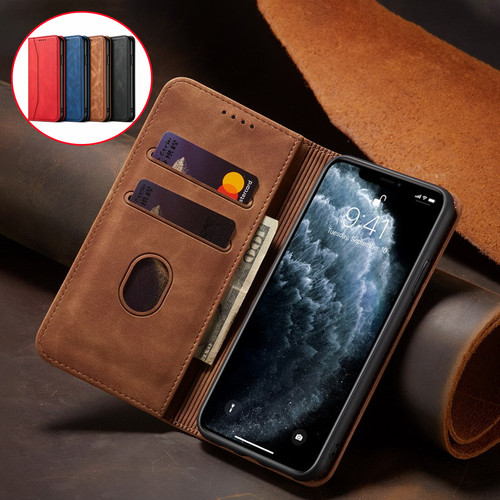 Leather magnetic flip - flip, wallet